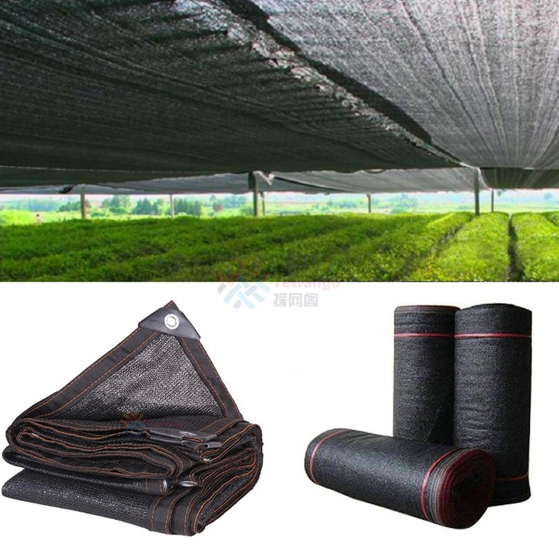 Tewango 3MX4M Black Sunshade Net Encryption Thicken Outdoor Garden Balcony Heat Insulation Shading Cover Flower Plants Netting