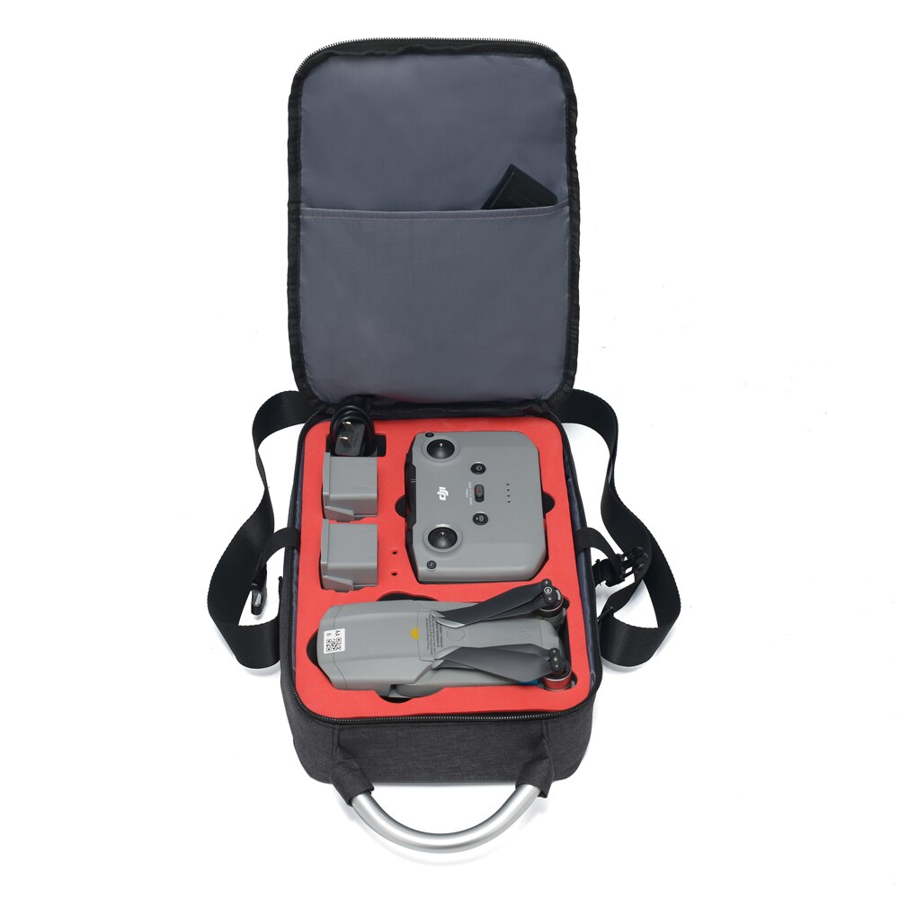 Dji mavic air 2 taske skuldertaske bærbar opbevaringsetaske skuldertaske rejsetasker håndtaske til dji mavic air 2 drone tilbehør: Sort. rød indre