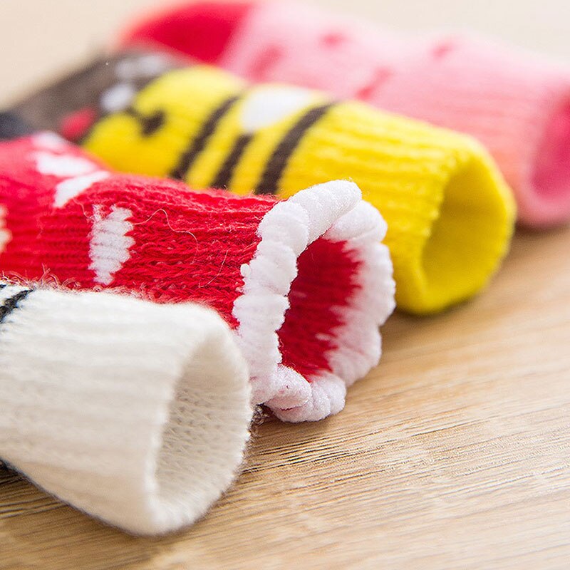Calcetines antideslizantes con dibujos animados para mascota, medias cálidas informales para perro, Calcetines estampados para cachorros, perros pequeños y medianos, producto para mascotas, novedad