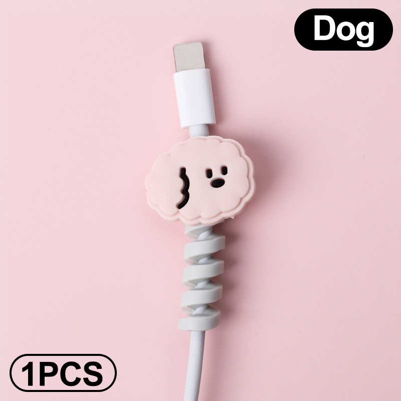 Ladekabelbeskytter til telefoner kabelholder binder kabeloptræksklips til mus usb oplader ledningshåndtering kabelorganisator: A 1 stk-hund