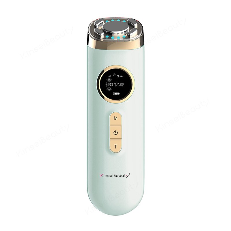 RF Skin rejuvenation instrument NFIP Led Light Skin lifting Wrinkle Remove Machine Ultrasonic Import Firming Pores Beauty Tool: green