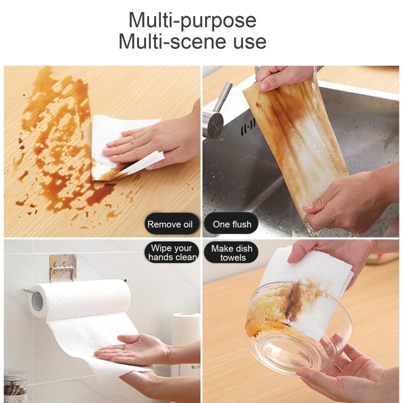 Roll Cleaning Cloth Lazy Rag Disposable Dish Paper Towel Oil Absorption K0AA