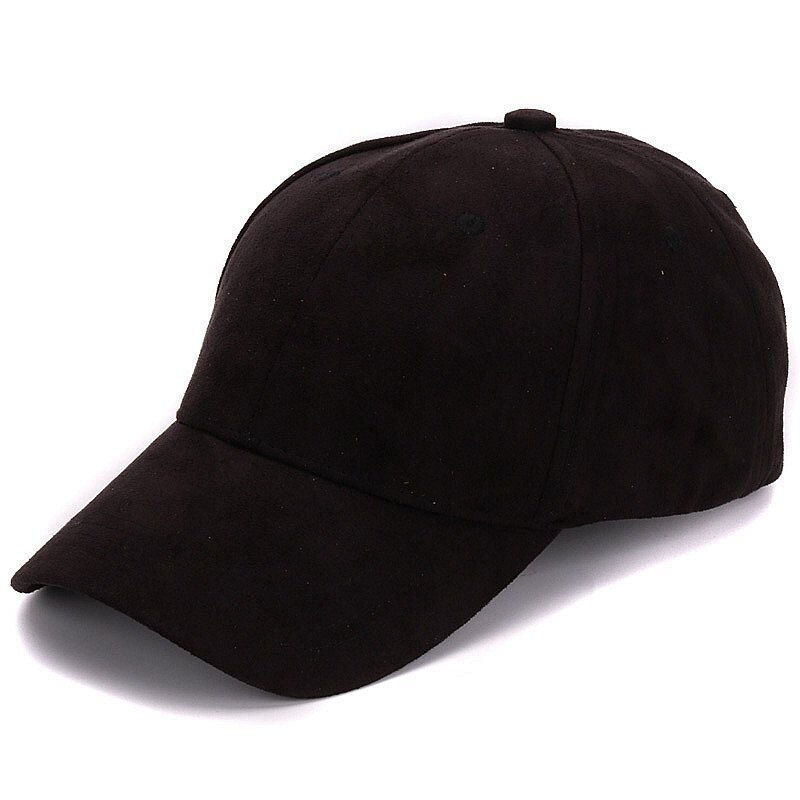 Suede baseball caps outdoor blank sport cap and hat for men and women: Black