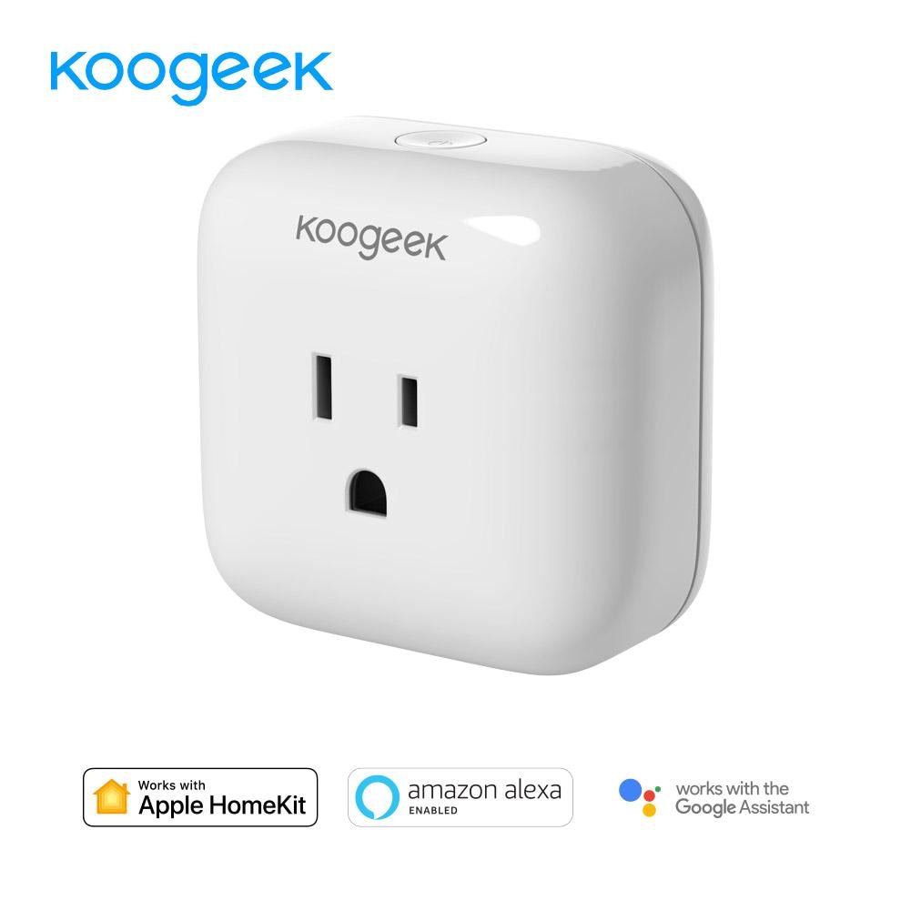 Koogeek wi-fi smart stik stemmestyring til apple homekit alexa google assistent timer energiovervågning ingen hub påkrævet os stik