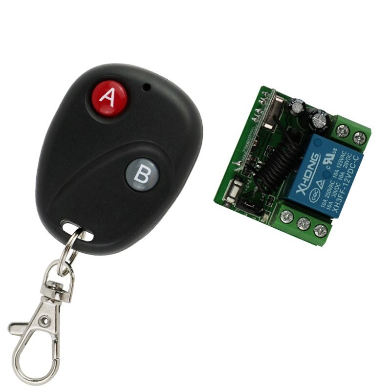 Wireless Relay DC 12V 43HZ Remote Control Light Momentary Switch Transmitter with Receiver