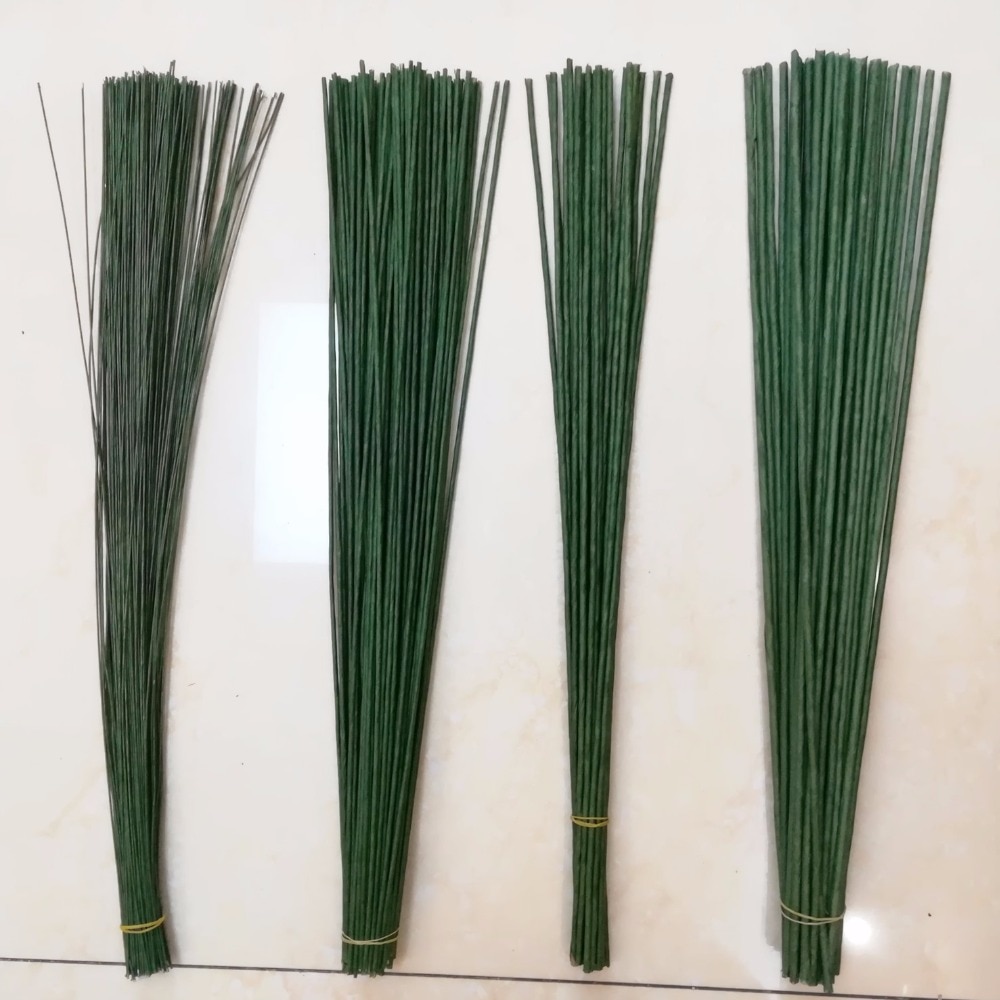 1mm 2/3/4/5mm 40/60cm Dark Green Wire silk flowers stem DIY Handmade Decorative Wreath Artificial Flower Branches Florist Crafts