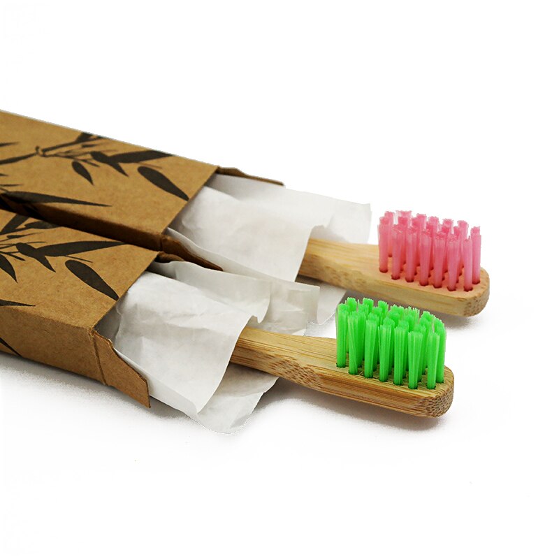 Zeer Goedkope Kleurrijke Bamboe Tandenborstel Oral Care Zachte Haren Bamboe Steel Tandenborstel (1 stks/partij)