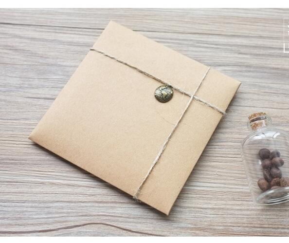 (10 stks/partij) 250gsm Kraft CD Papieren Case Blanco Kraft Enveloppen Natuurlijke Kleur Plain Kraftpapier Envelop CD/DVD Papieren zak