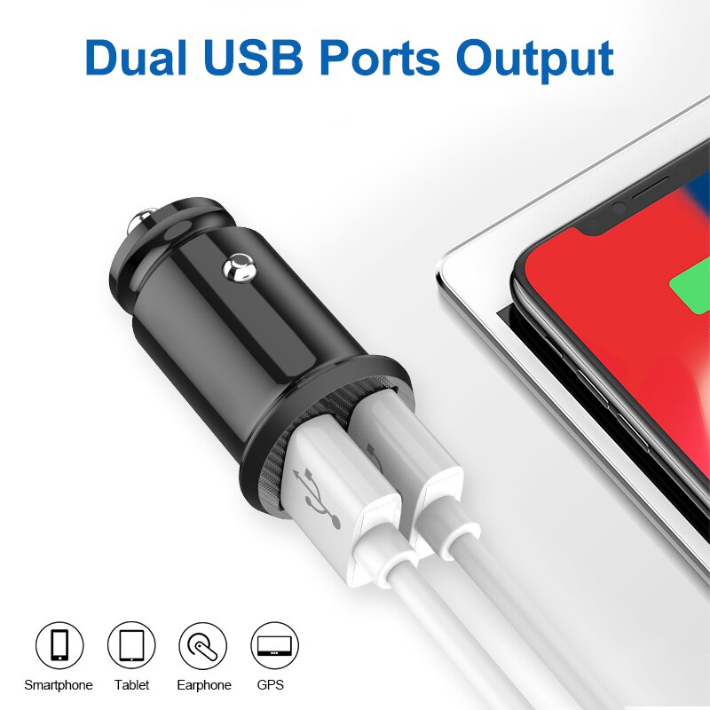 Mini 3,1 A/4,8 A/6,2 A USB Auto Ladegerät Dual USB praktisch-ladegerät Versteckte Auto USB Ladegerät tragbare Auto Ladung für iPhone X 11 Samsung