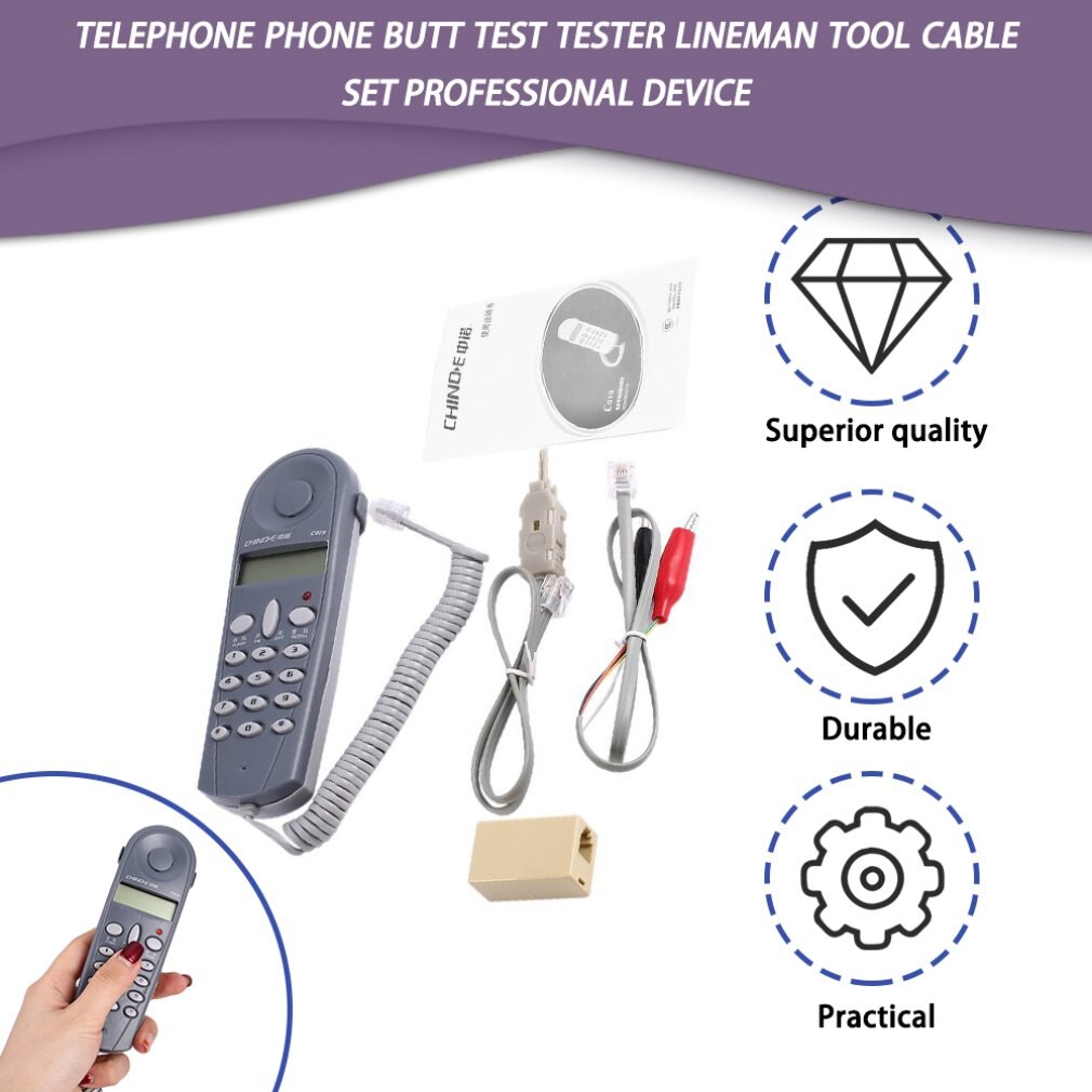 Telephone Phone Butt Test Tester Lineman Tool Cable Set Device Worldwide store