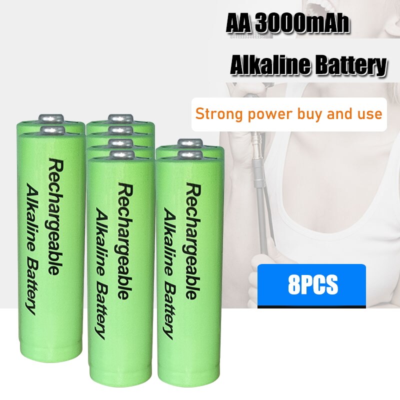 1.5v AA rechargeable battery 3000mah Alkaline Rechargeable batery for led light toy mp3: 8PCS