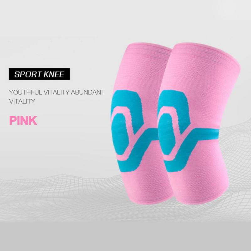 Kneepad Bandage Pressurized Elastic Knee Support Knee Brace Protector For Fitness Sport RunningBrace Protector: Pink ordinary / L