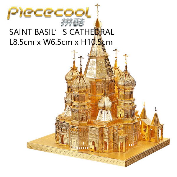 PIECECOOL Famous Buildings Over the World 3D Metal Assembly Model Jigsaw Puzzle London Eye Notre Dame De Paris Collection: P014G