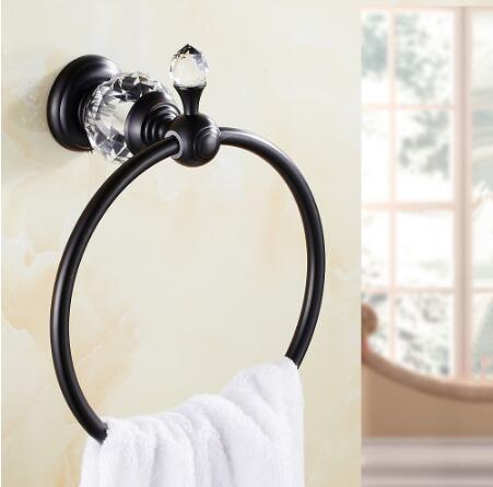 Luksusowy kryształ i mosiądz chromowany okrągły wieszak na ręcznik, uchwyt na ręcznik wysokiej jakości, nowości wieszak na ręczniki akcesoria łazienkowe, bezpłatna wysyłka