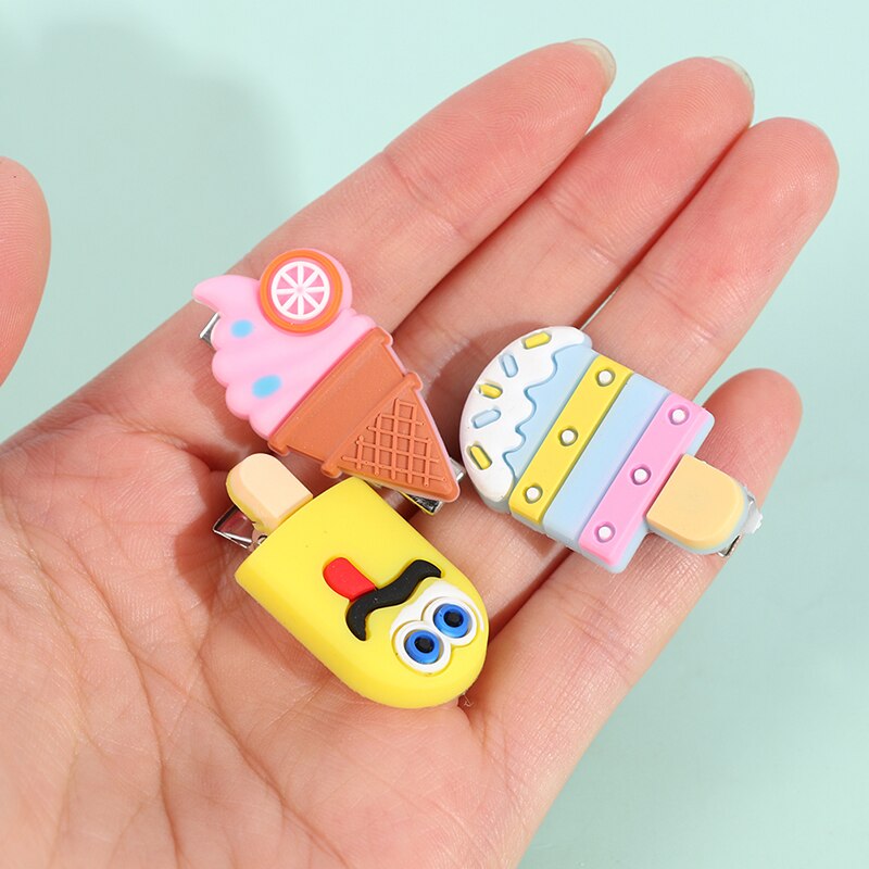 10 pz/impostato ragazze cartone animato frutta gelato forcine per bambini clip di capelli barrette dolci ornamento per capelli accessori per capelli di nuova moda