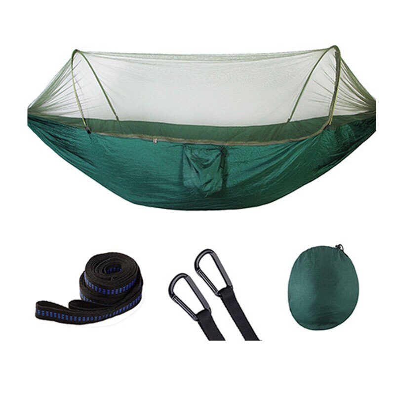 Automatische moskitonetz-hängematte für 1-2 personen, outdoor-hängematte aus nylonstoff, camping-moskitonetz-hängematten-baldachin-zelt: 250 x 120cm- s-grün