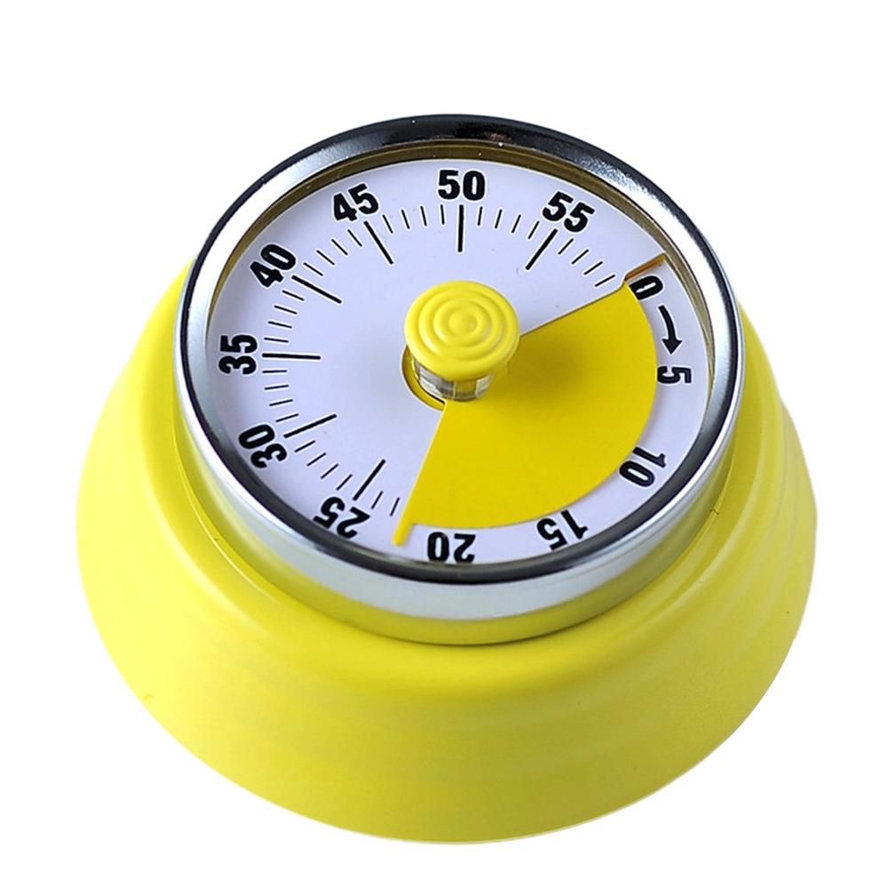 Stainless Steel Mechanical Kitchen Timer Round Shape 60 Minutes Novelty Countdown Kitchen Clock Alarm Time Reminder Kitchen Tool