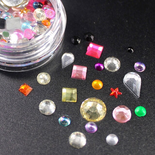 1 Uds., herramienta para decoración de uñas, punto de uñas DIY, 2 formas, bolígrafo de punteado de acero para decoración de uñas, diamantes de imitación: 7