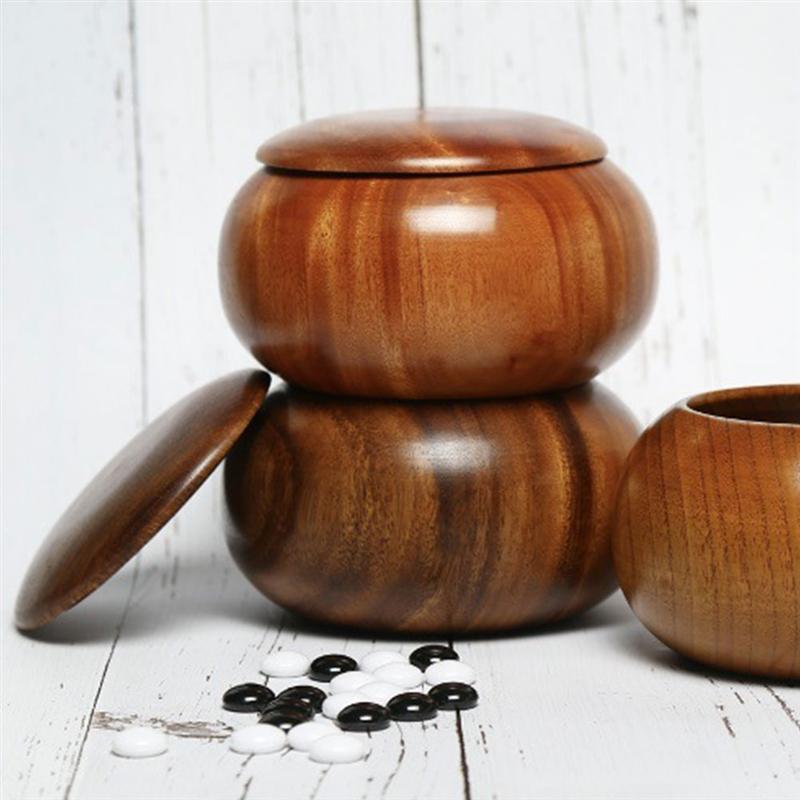 1pc Jujube Holz Gehen Schach Spiel Steine Lagerung Können Weiqi Stücke Gehen Schüssel Kasten Panzer Krug Für Spielhaus Hause