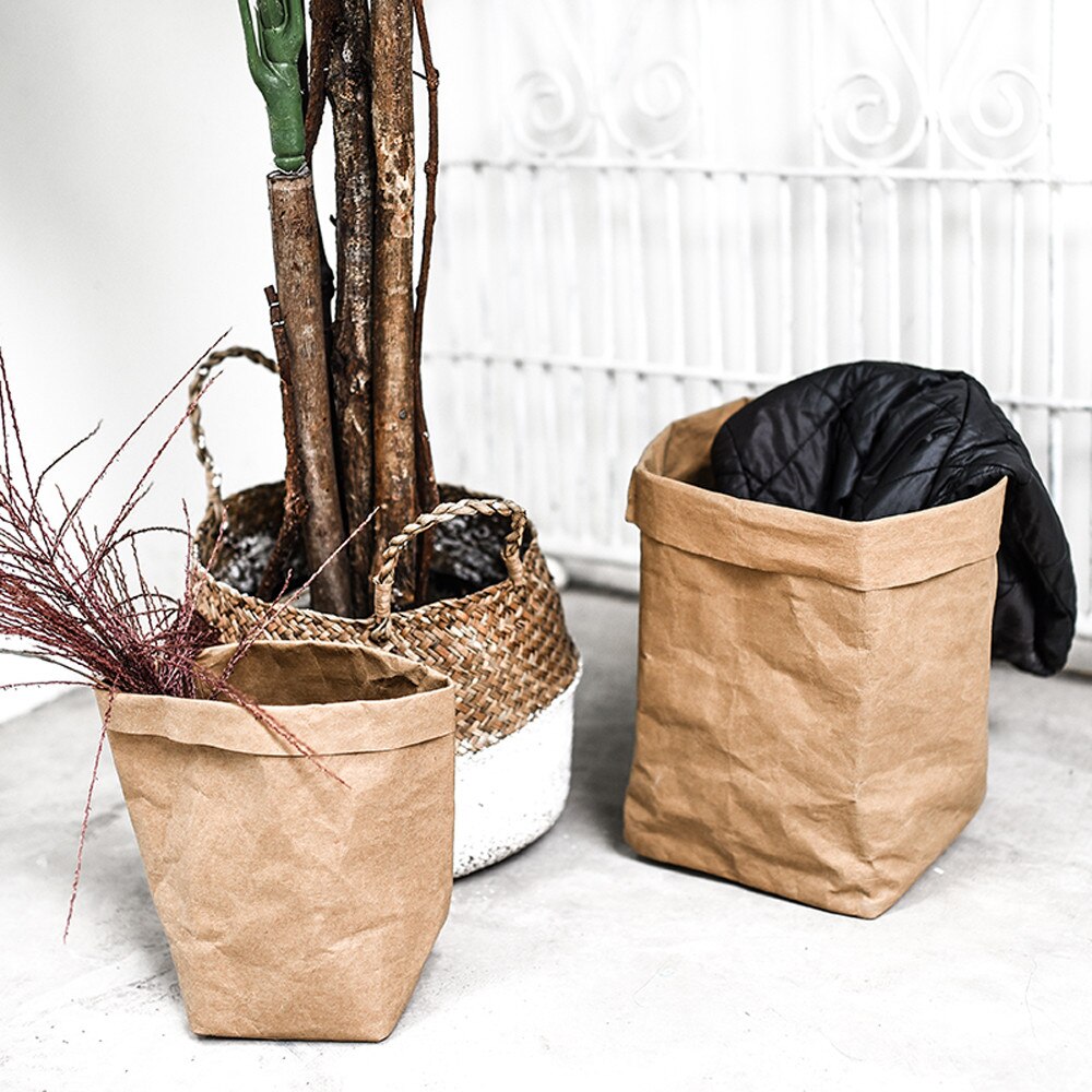 Scandinavische stijl vaas opslag kraft papieren zak thuis bloemstuk bruiloft bloemen belangrijkste diversen gedroogde opbergzak papieren zak  #w5: Bruin 