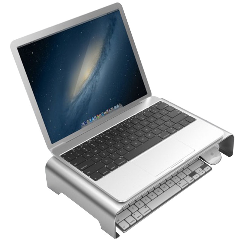 Bærbar aluminium skærmstativ metal computer universel stationær bordstativ til imac mac book lenovo dell