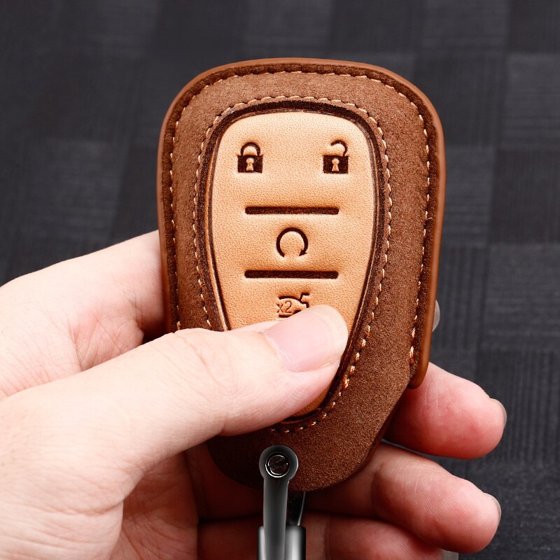 leather Car Key Cover Case For Chevrolet Cruze Spark Camaro Volt Bolt Trax Malibu Accessories