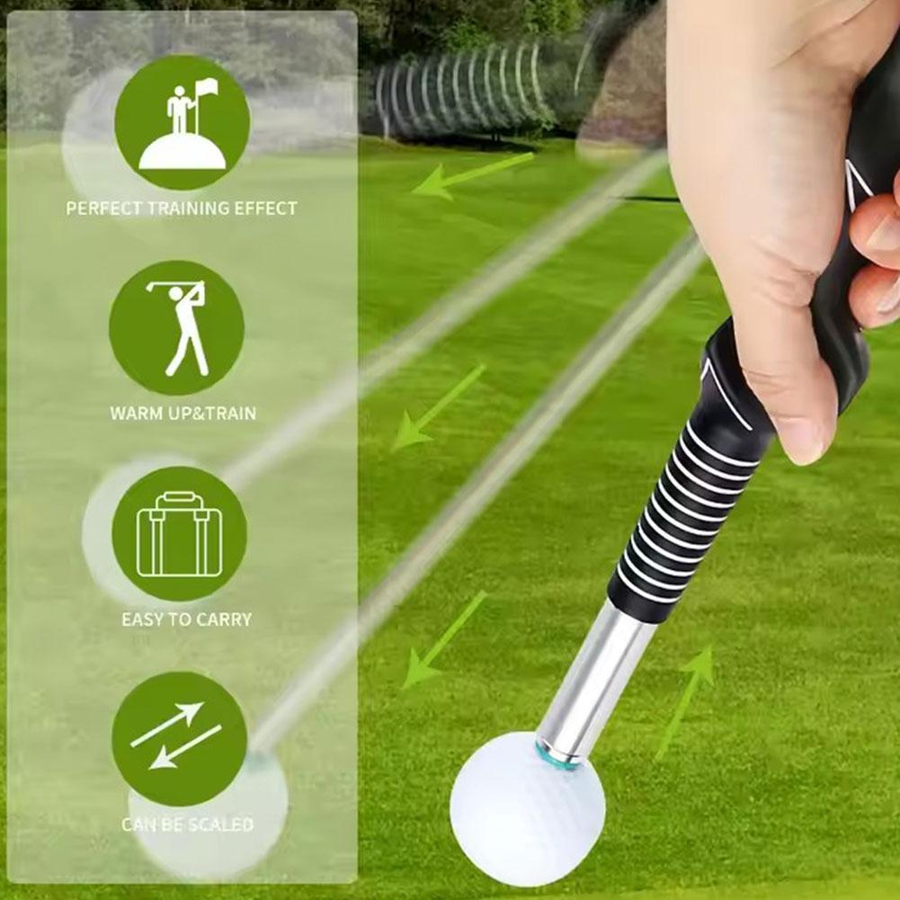Einziehbarer Golfschwung-Trainingshilfe-Übungsstab, Golf-Assistent-Übungsstab für Höhle Innen- und Außenbereich, Golf-Griff-Trainer