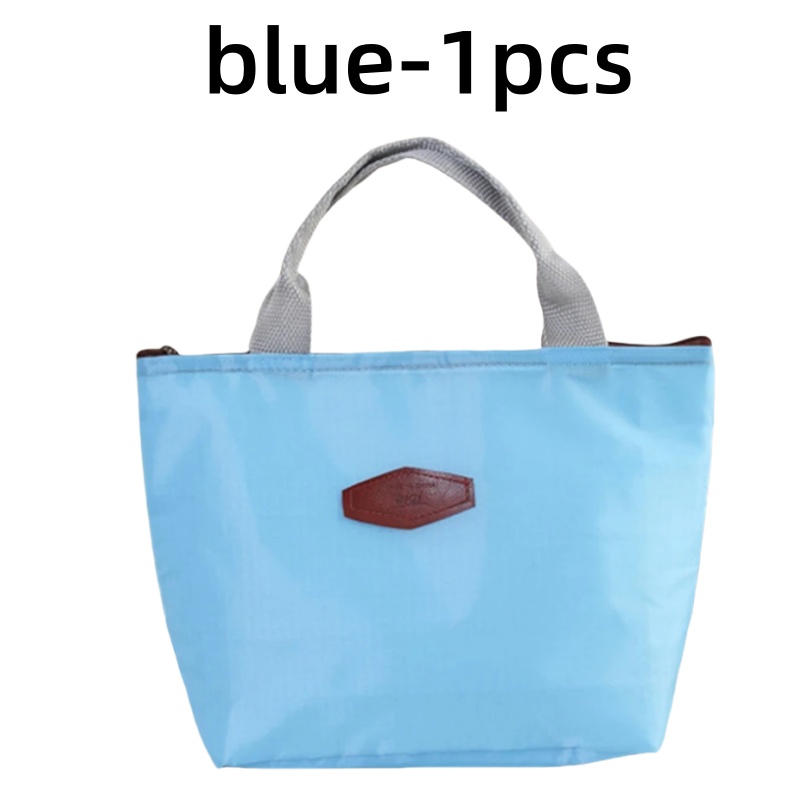 Portable Insulated Lunch Box, Cold Food Cooler, Thermal Bag, Insulated Lunch Box, Picnic Handbag, Cooler bag, Solid Color: Blue