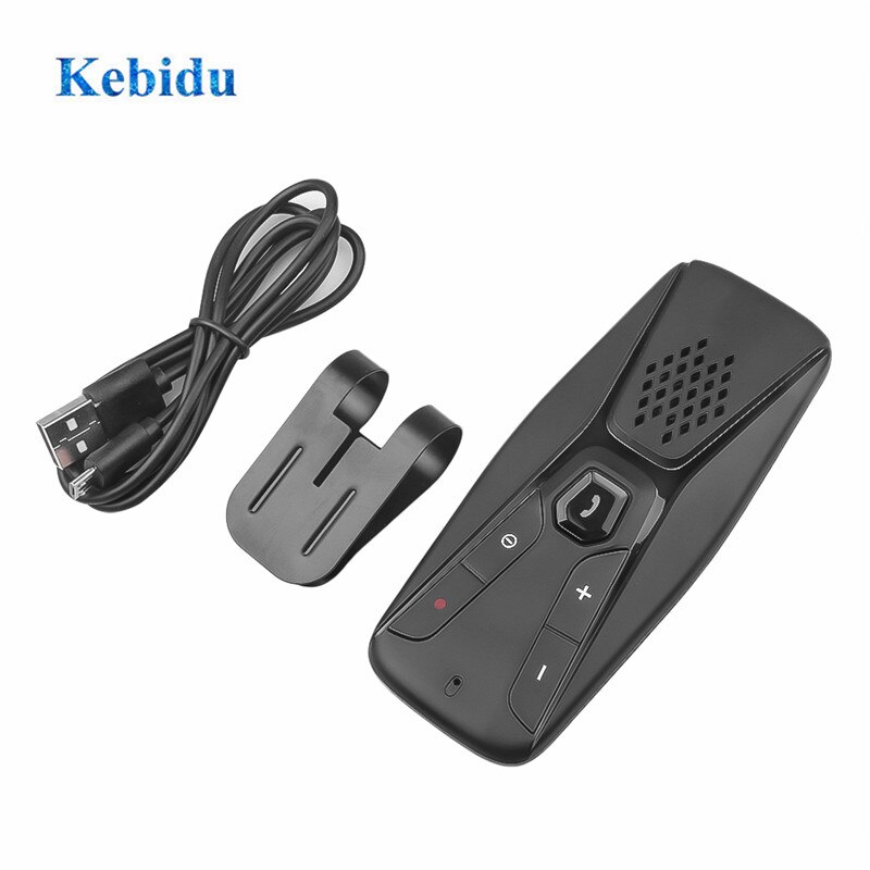 Kebidu Bluetooth 5.0 Speakerphone Carkit Draadloze Bluetooth Speaker T823 Auto Zonneklep Speler Handsfree Met Microfoon Voor Telefoon