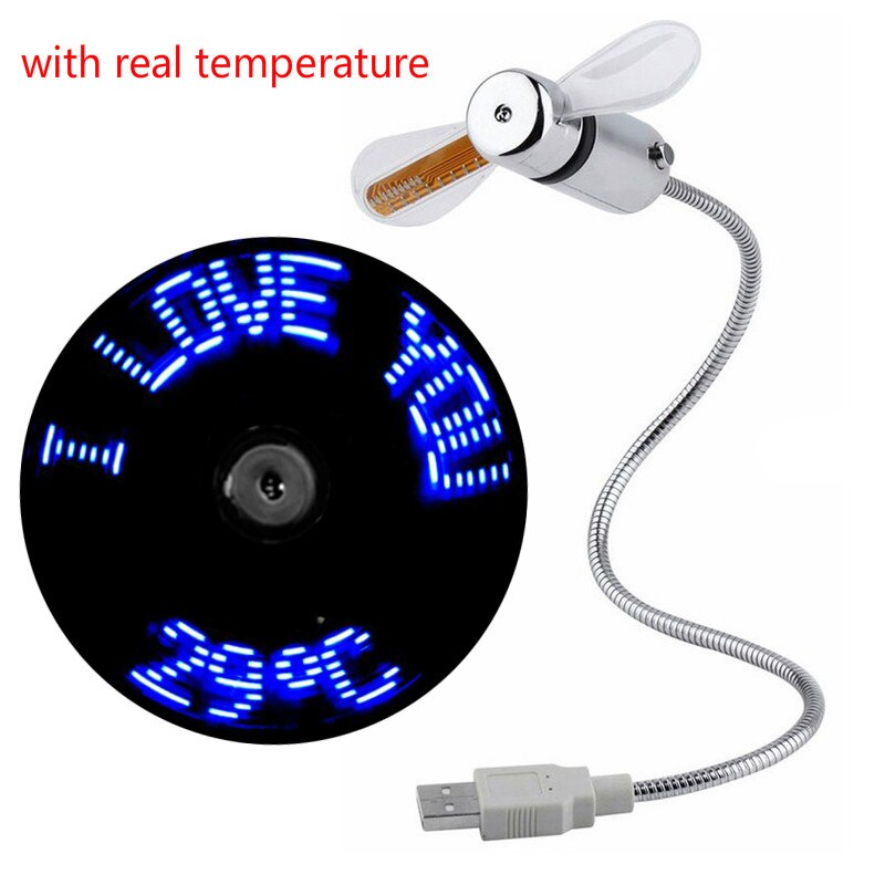 Mini USB Fan Gadgets LED Clock For laptop PC Notebook Time Display Real Time Temperature Display Ventilador USB