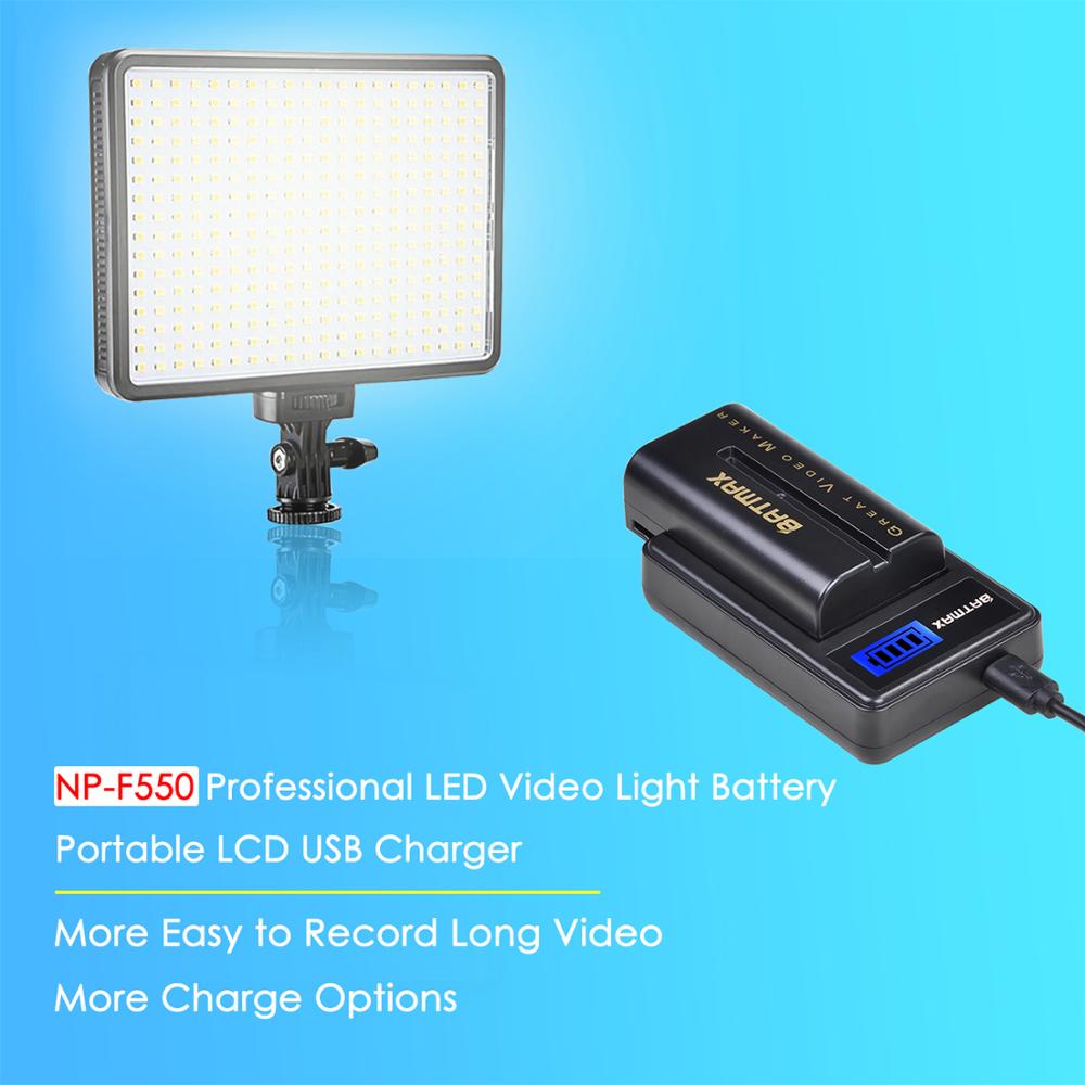 Batmax NP-F550 NP-F570 F550 F570 Batterie + LCD USB Ladegerät für Yongnuo Godox LED Video Licht YN300Air II YN300 III YN600 Air L132T