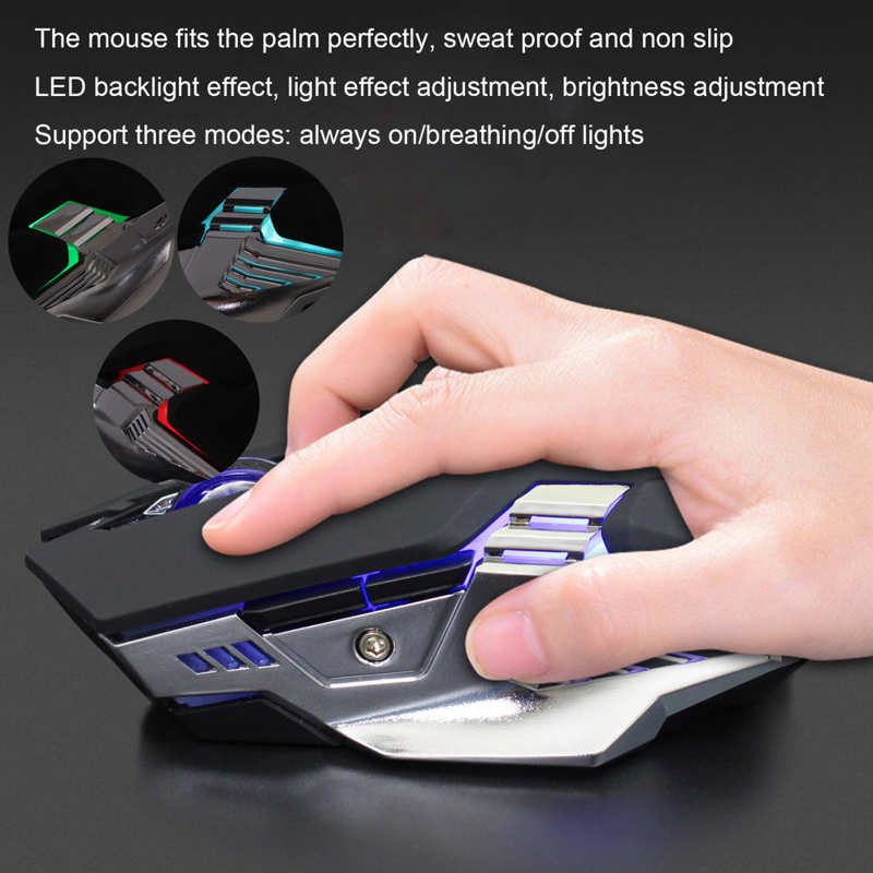 RGB Keyboard Mouse Combo LED Backlit Rechargeable 2000mAh Battery 7D 3200DPI Mice Wireless Keyboard Mouse Set for PC Gamer