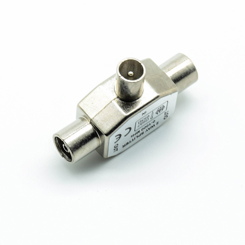 1pc TV9.5 1 Male 2 Female TV Antenna Plug Tee Conversion Cable Joint Adapter for 9.5 interface Video Equipment Connector