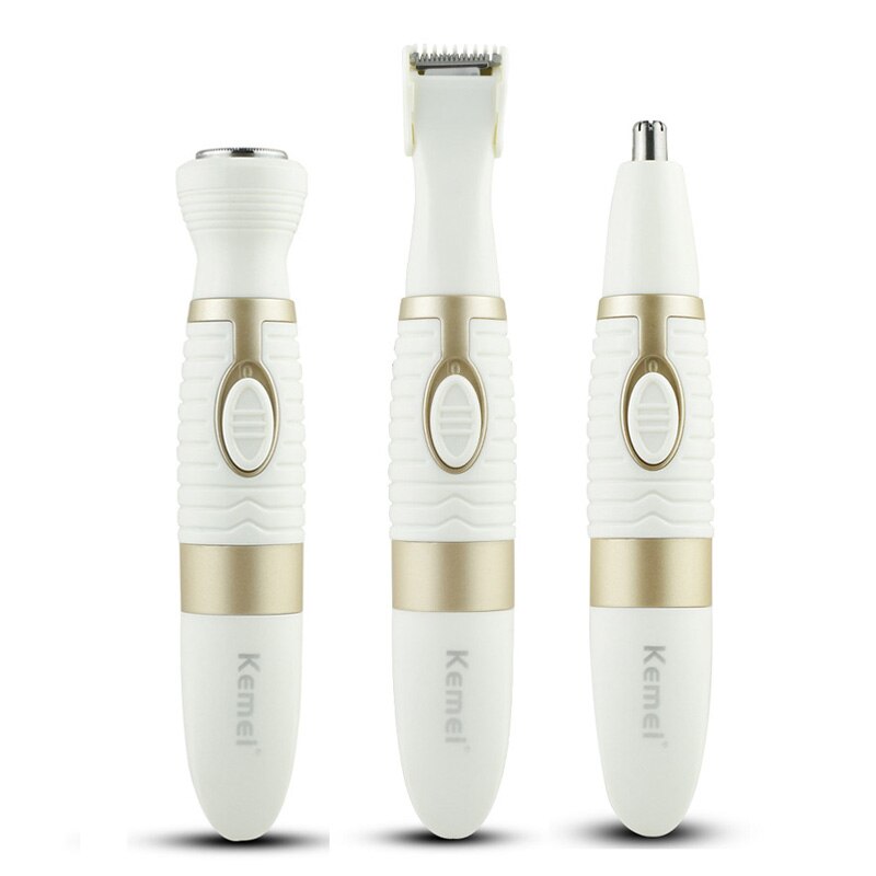 3 en 1 depiladora eléctrica mujer de batería de la máquina de precisión Depilador para cara cabello cejas Trimmer herramientas de cuidado Personal 42D
