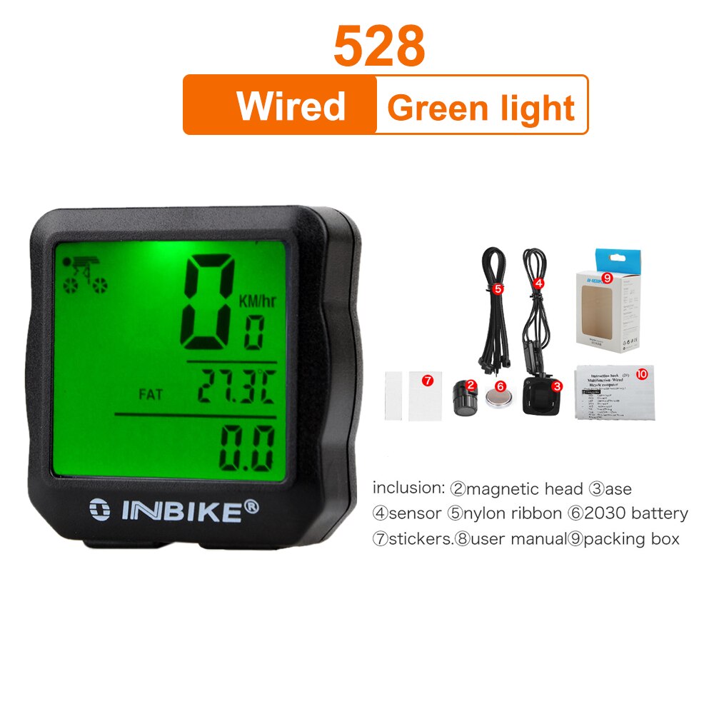 Waterproof Bicycle Computer Wireless/Wired MTB Bike Cycling Odometer Stopwatch Speedometer LED Digital Rate Measurable Counter: Standard C1