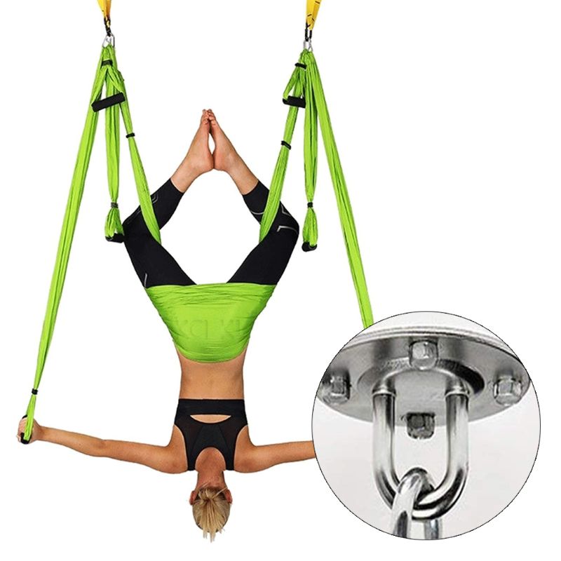 Rvs Antenne Yoga Hangmat Plafond Anch. Of Set-Inversie Swing - Yoga Swing/Sling/Inversie/Trapeze Tool Pilates T8NC