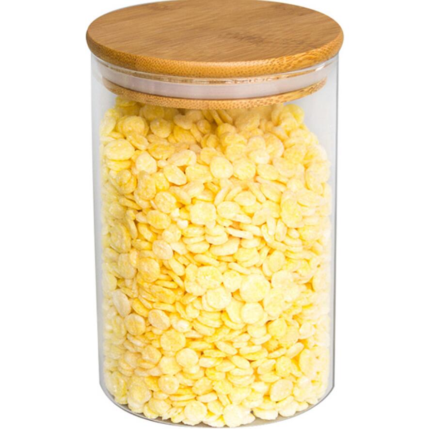 Lufttæt glas opbevaringsglas med bambus låg opbevaring pasta blomst te krydderier snack forseglet glasbeholder krukker til køkken