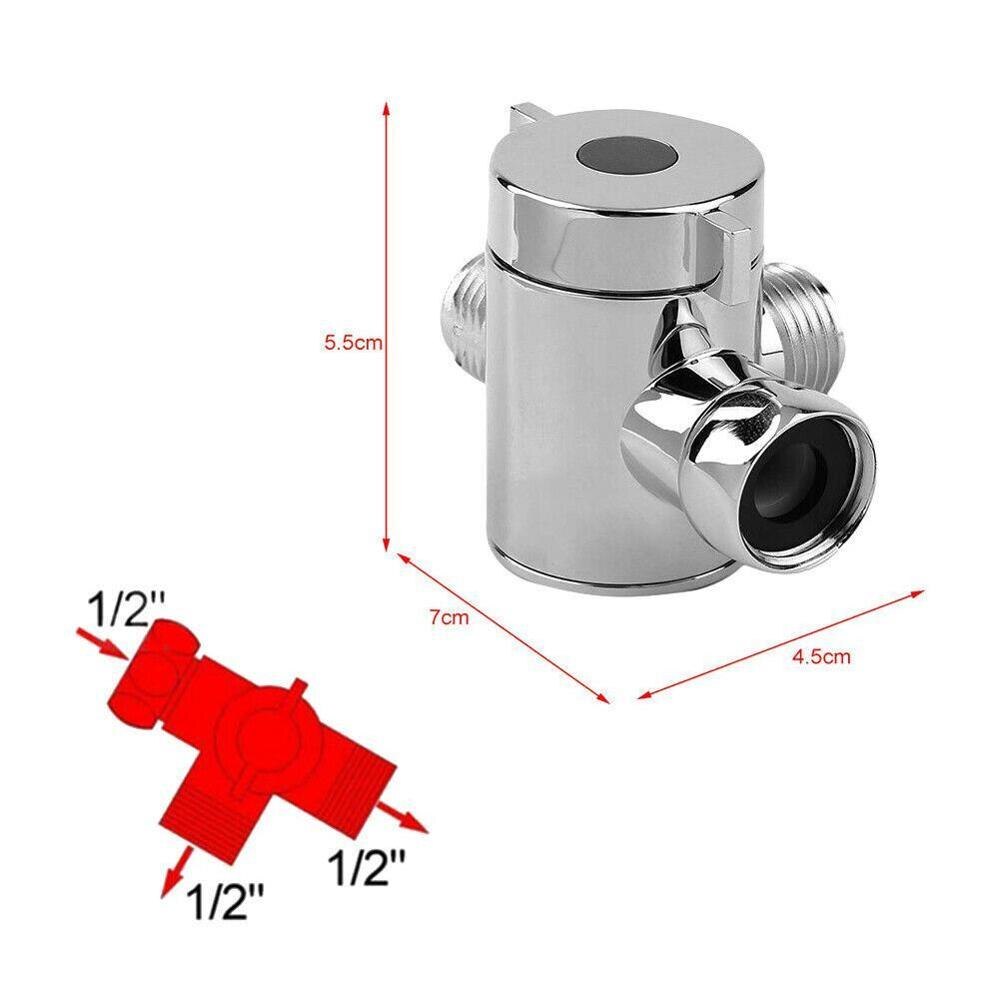 Multifunktionel bruser vandhane vanddeler 1/2 tommer vej tre til toilet bidet hoved ventil bruser abs t-adapter omleder