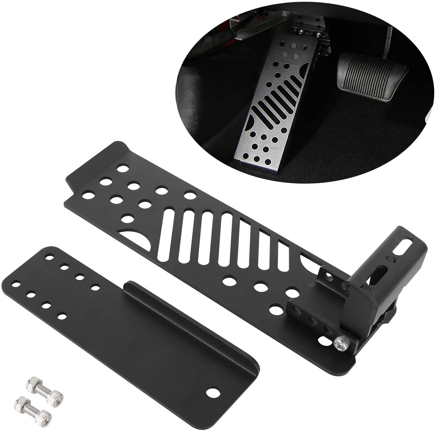 Metal Car Auto Dead Pedal Adjustable Left Side Foot Rest Kick Panel for