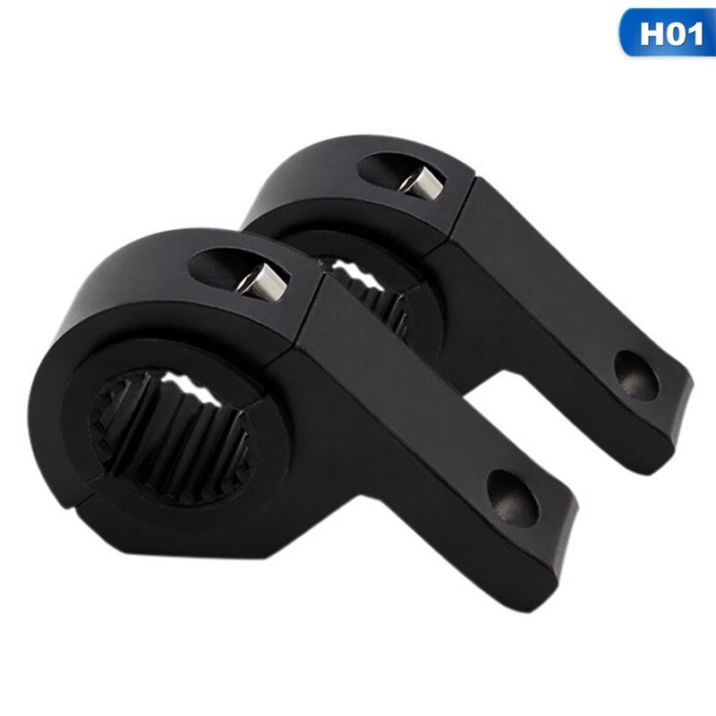 2x Supports De Phare Antibrouillard Moto, Pinces De Fourche Réglables 21-37mm, Aluminium Noir