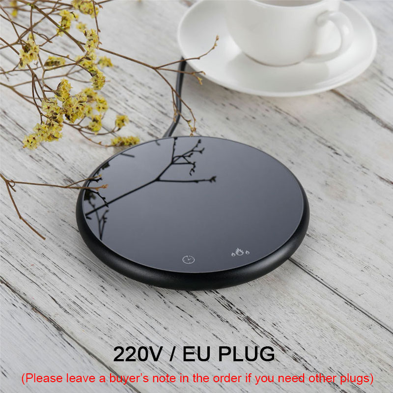 110/240v smarta kaffemuggar koppvärmare för hemmakontoret mjölk vatten värmedyna automatisk avstängning 2 konstanta temperaturer valfritt: B1-220v eu-kontakt