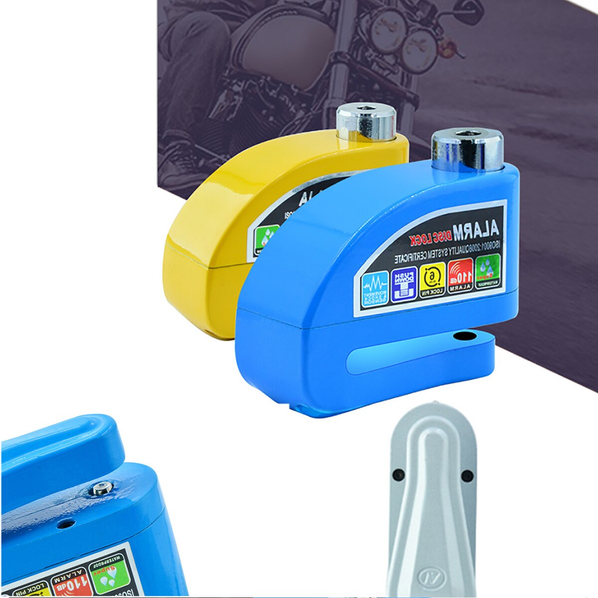 Motorcycle Alarm Lock Bike Lock Anti-theft Lock Moto Disc Brake Lock +Bag +Reminder Rope Waterproof Security Alarm Protection