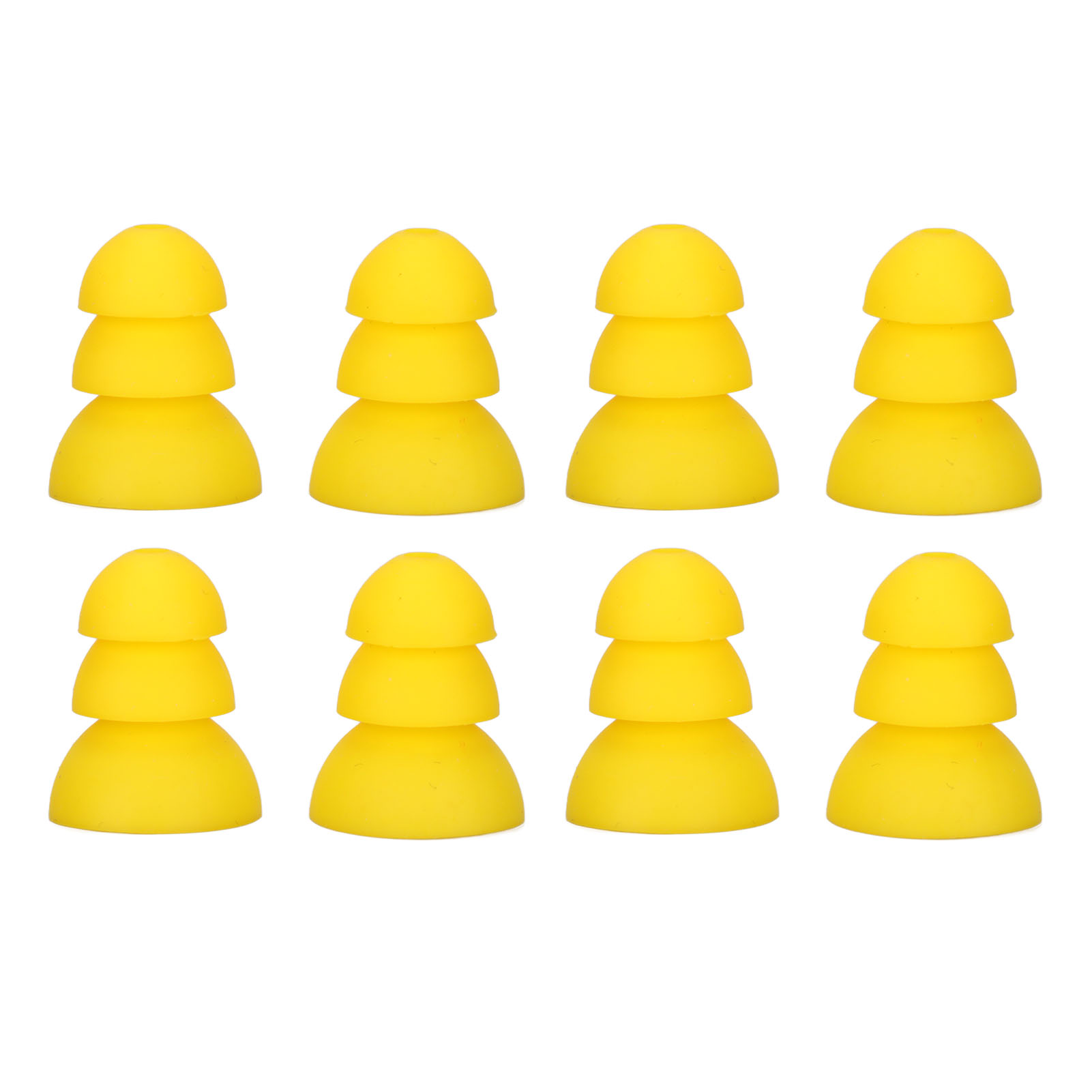 8 Uds audífono puntas para los oídos tapón para los oídos cúpula 3 capas reemplazo de silicona suave BTE ITE audífonos de bolsillo tapones para los oídos cúpulas cuidado de los oídos: YELLOW