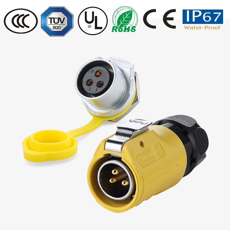 M20 IP67 Waterproof Quick Connect Electrical 2-12 Pin Panel Mount Wire to Board 12V DC Power Connector Plug Socket terminator: 3Pin Kit