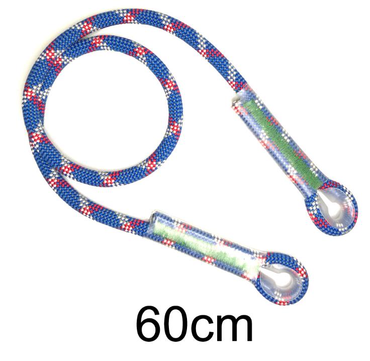 Cuerda de escalada en roca al aire libre, cuerda precosida de ojo a ojo, resistente al calor, enganche de fricción: blue 60cm