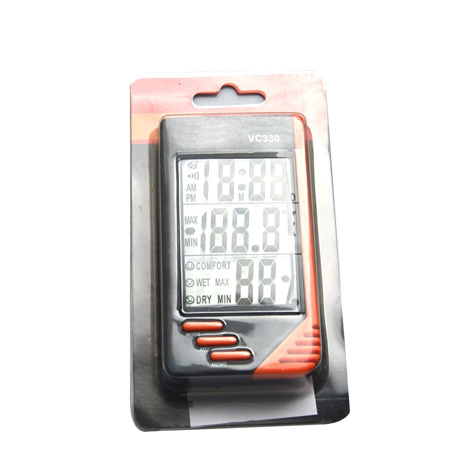 Handheld Portable Digital Thermometer Hygrometer Hygrothermograph Humiture Temperature Humidity Moisture with Clock Alert VC330