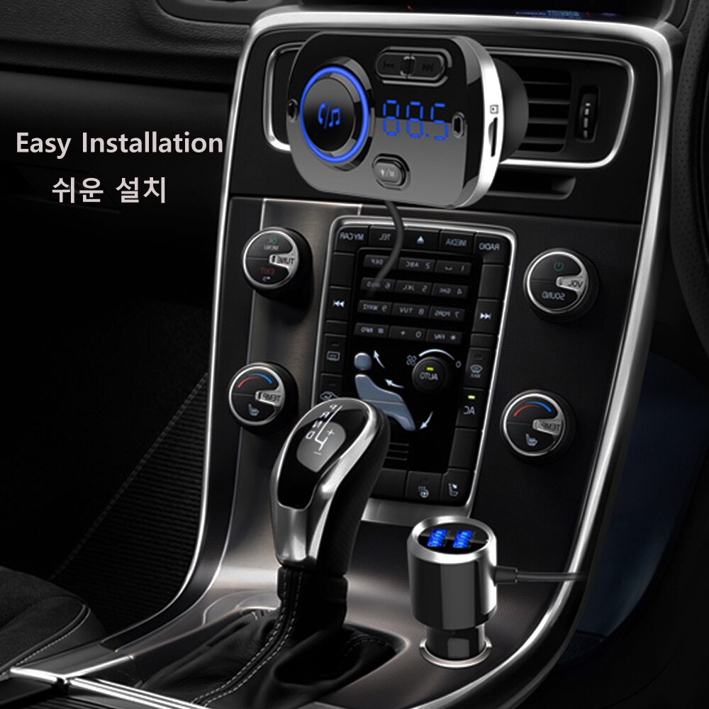 Eanop Fm Modulator Zender Bluetooth 5.0 Fm Radio Dual Usb 3.1A QC3.0 Autolader Handsfree Car Kit Draadloze Fm Zender