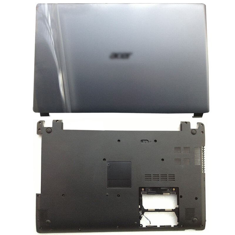 Coque arrière LCD pour ordinateur portable Acer Aspire V5-571 V5-531 V5-571G V5-531G, lunette avant, charnières, repose-paume, boîtier inférieur argenté: AD Cover