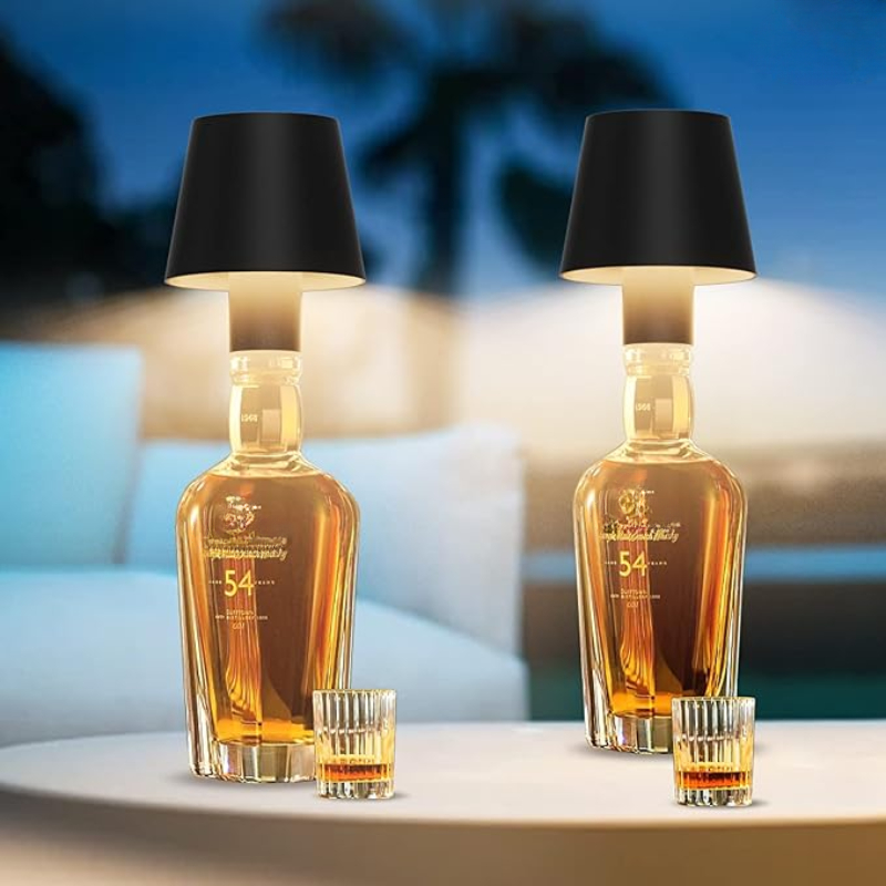 Led Wijnfles Lamp Hoofd Tafellamp Verwijderbare Usb Opladen Cafe Sfeer Nachtlampje Dimbaar Voor Clubs Bar Decoratie Licht
