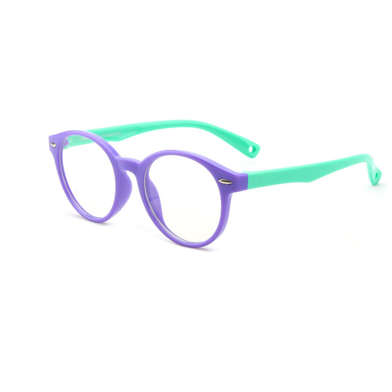Gafas redondas con filtro antideslumbrante para niños y niñas, montura óptica transparente, con bloqueo de luz azul, UV400,: C3